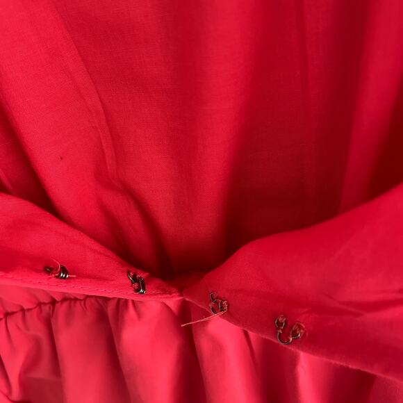 Abercrombie & Fitch Fluter Sleeve Tiered Dress M Pink - Picture 7 of 16